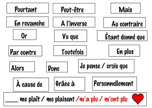 French opinion / connectives