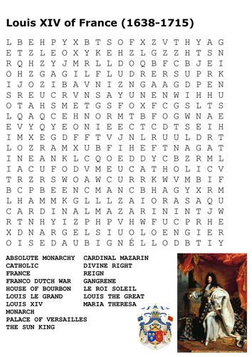 Louis XIV of France Word Search 