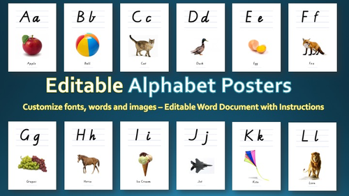 Editable Alphabet Posters