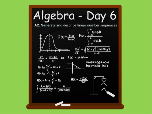 Year 6: Algebra Unit of Work – Week 2 of 2