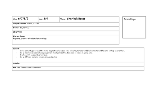 Project planning Sherlock bones