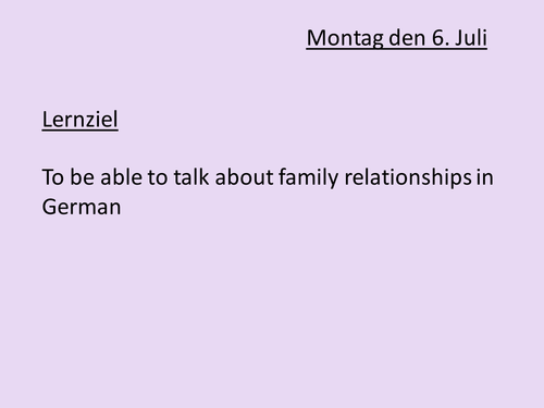 AS German Familienbeziehungen (Family)