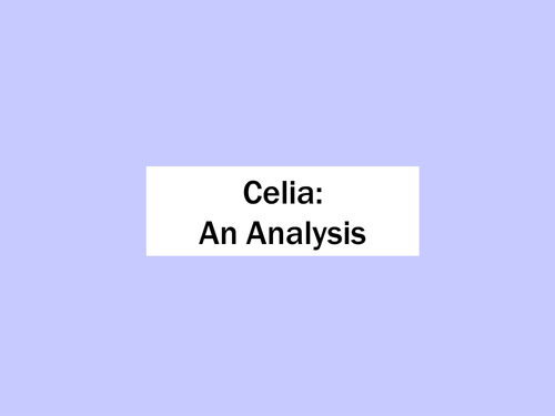 Volpone: Analysis of the character Celia (4)