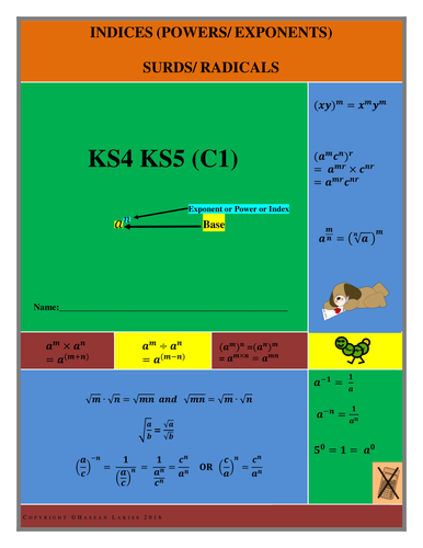 Indices and Surds KS4KS5 All aspects of Indices and Surds with solutions
