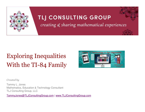 Exploring Inequalities with the TI-84 Family eTraining 