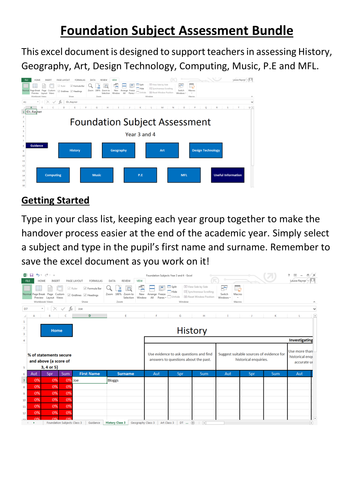 Foundation Subject Statement Assessment Bundle Key Stage 1, Key Stage 2