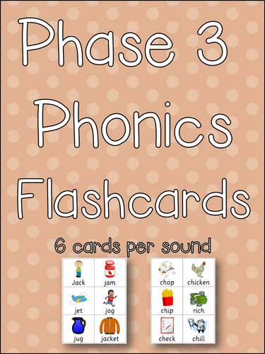 Phase 3 Phonics Flashcards - Print, Laminate, Go! Letters and Sounds! Clear & Colourful Resource!