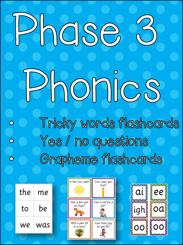 Phase 3 Phonics - Tricky Words Flashcards - Yes&No Cards - Grapheme Flashcards