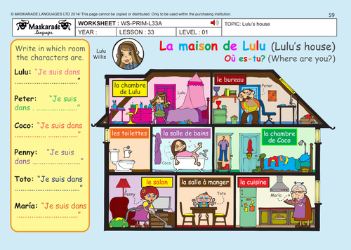 FRENCH – MY HOME-HOLIDAYS - Y3-Y4:  My home/ Where are my toys? / Ma maison/ Où sont mes jouets?