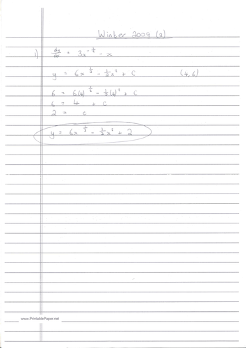 CIE A-Level Maths Pure 1 (P1) Worked Solutions - October/November 2009 (2)