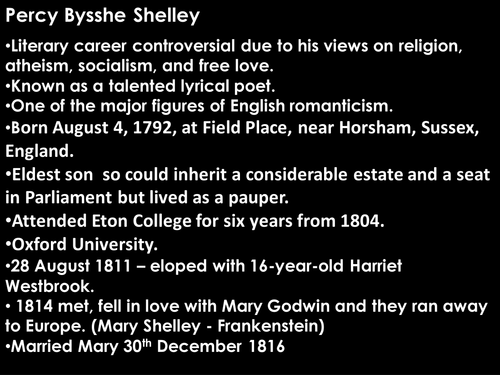 AQA Literature Poetry (Relationships) - 'Love's Philosophy' by Percy Bysshe Shelley