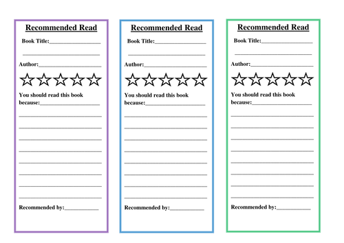 Book recommendation template