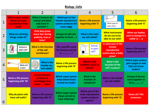 BIOLOGY- CELLS  GRID QUIZ
