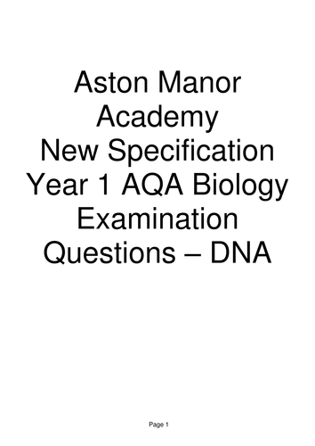 New AQA A level Biology Examination question booklet and "big questions" revision