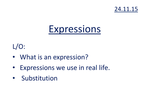 Year 7 - Introducing Algebraic Expressions