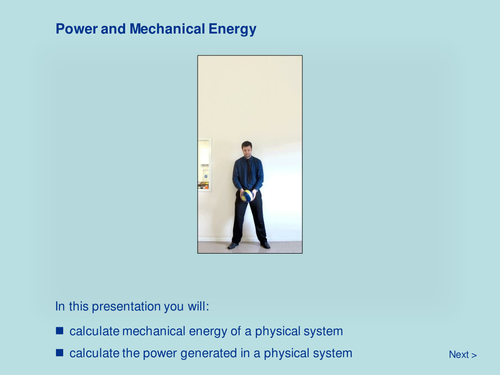 Power and Mechanical Energy