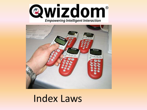 Maths QWIZDOM Powerpoint - Index Laws Revision Quiz