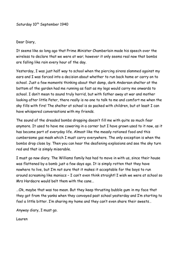 ww2-evacuee-diary-entries-teaching-resources