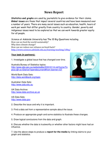 Data report for middle school maths