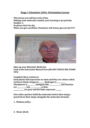 Introduction to molecules using model kits