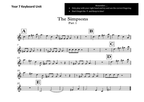 Year 7 keyboard skills with The Simpsons