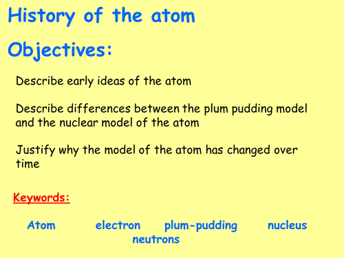 AQA C1.3 (New Spec - exams 2018) - Models of the atom (with developments)