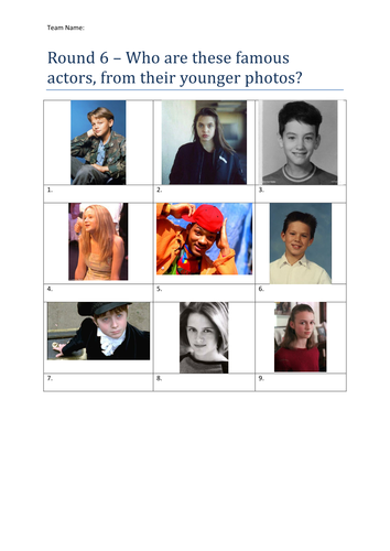 Picture Rounds Quiz - 6 round with answers