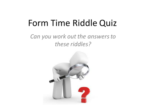 Simple Form Time Riddle Quiz | Teaching Resources