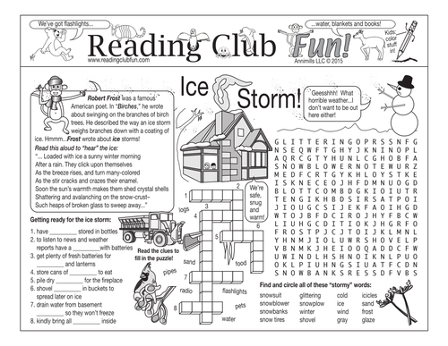 Ice Storm Two-Page Activity Set