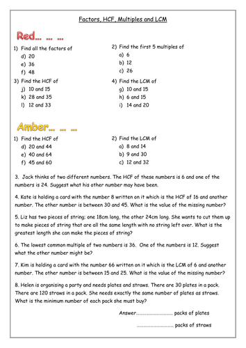 lcm and gcf worksheet with answers tes breadandhearth