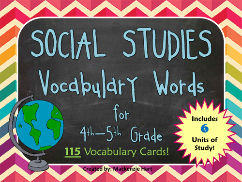 Social Studies Vocabulary Cards
