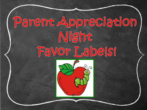 Parent Appreciation Night Favor Labels