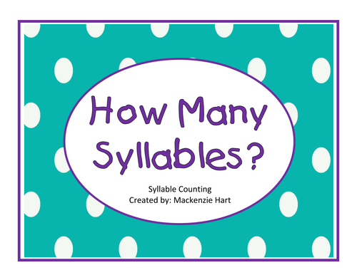 Syllable Counting Worksheets