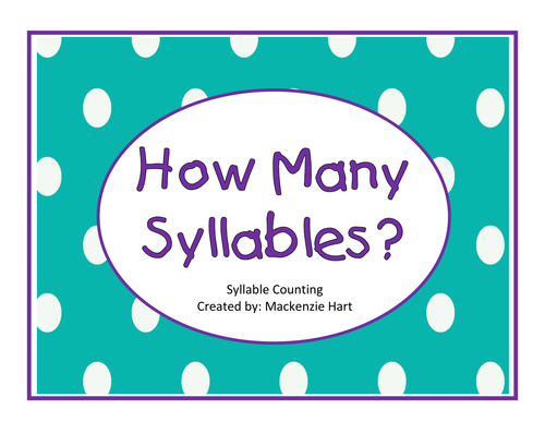 Syllable Counting Worksheets | Teaching Resources