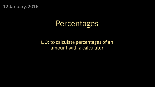 Calculating percentages of an amount with a calculator (incuding Functional Questions)