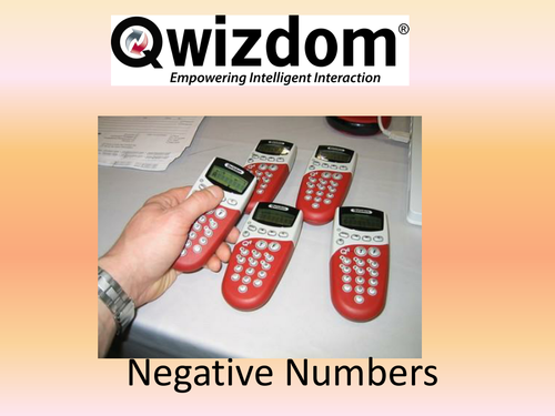 Maths QWIZDOM Powerpoint - Negative Numbers Revision Quiz