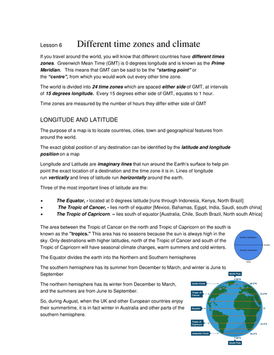 time zone and climates
