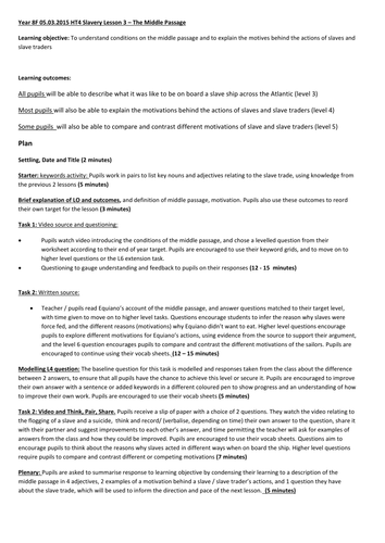 The Slave Trade / Slavery: The Middle Passage