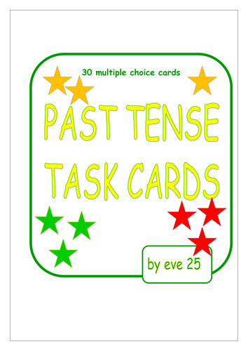 Task Cards Past Tense