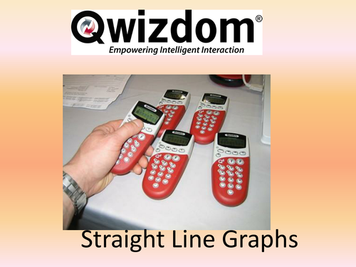 Maths QWIZDOM Powerpoint - Straight Lines y=mx+c Revision Quiz