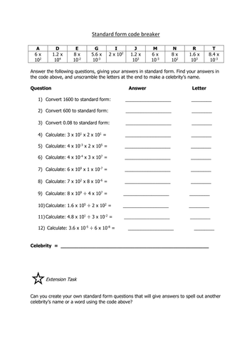Standard form code breaker