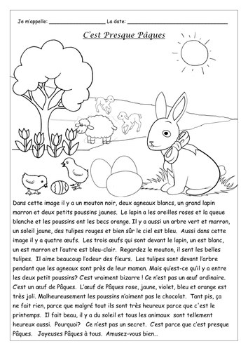 FRENCH - Easter - C'est Presque Pâques - Worksheets
