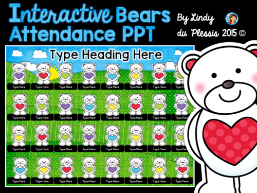 Interactive Attendance PowerPoint (Bears)