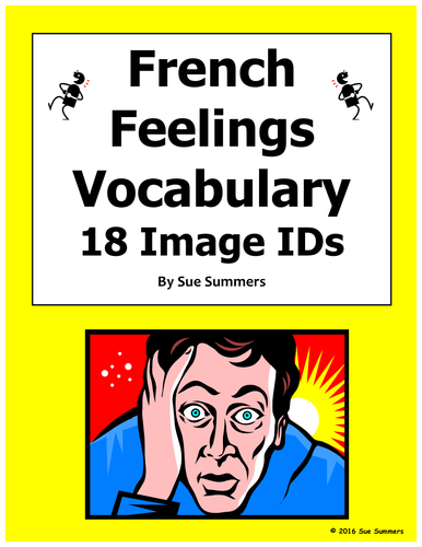 French Feelings Vocabulary 18 Image IDs