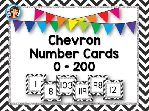 Number Cards / Number Line (0 - 200) Chevron