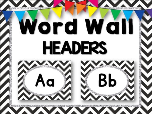 Word Wall Headers (chevron)