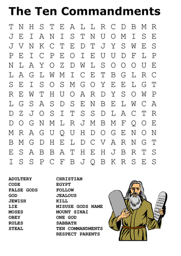 The Ten Commandments Word Search 