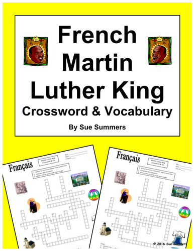 French Martin Luther King Day Crossword  and Vocabulary 