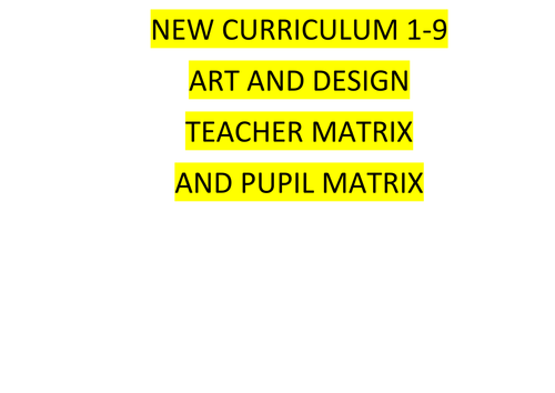 YEAR 7 NEW CURRICULUM 1-9 ART