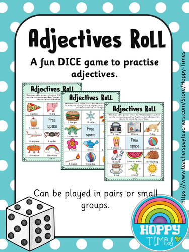 Adjectives Grammar SPaG Activity / Dice Game